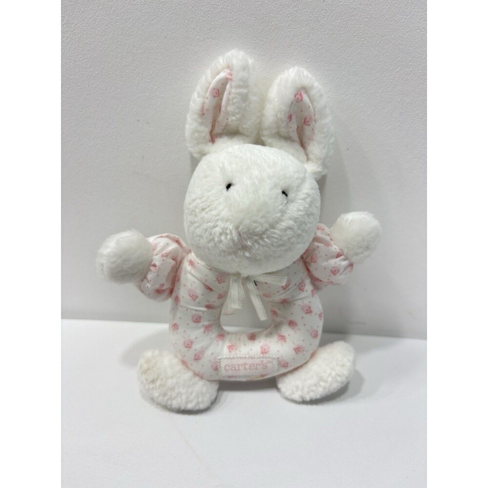 CARTER'S Plush Pink Bunny Rabbit Sweet Baby stuffed lovey toy rattle Circle